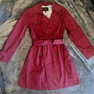Banana Republic Maroon Double-Breasted Trench Coat